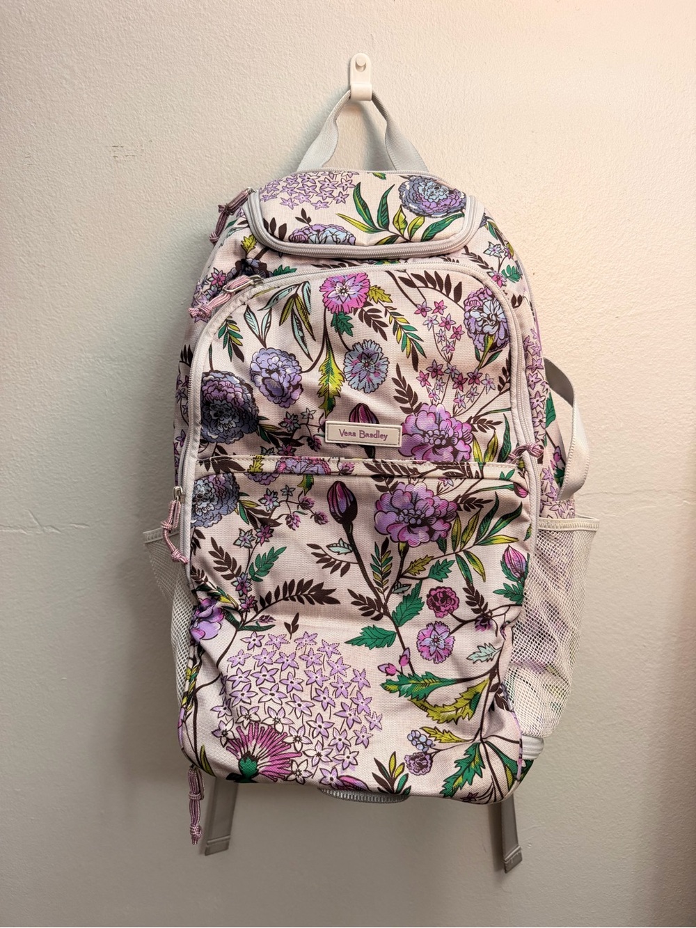 Vera Bradley Lighten Up Journey Backpack in the "Lavender Botanical" pattern